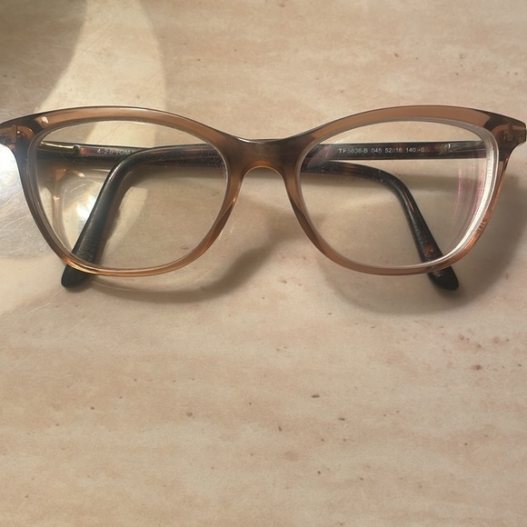 Tom Ford Glasses FT 5636 -B 045 Shiny Transp. Brown, Dark Havana, Rose Gold - Picture 2 of 7